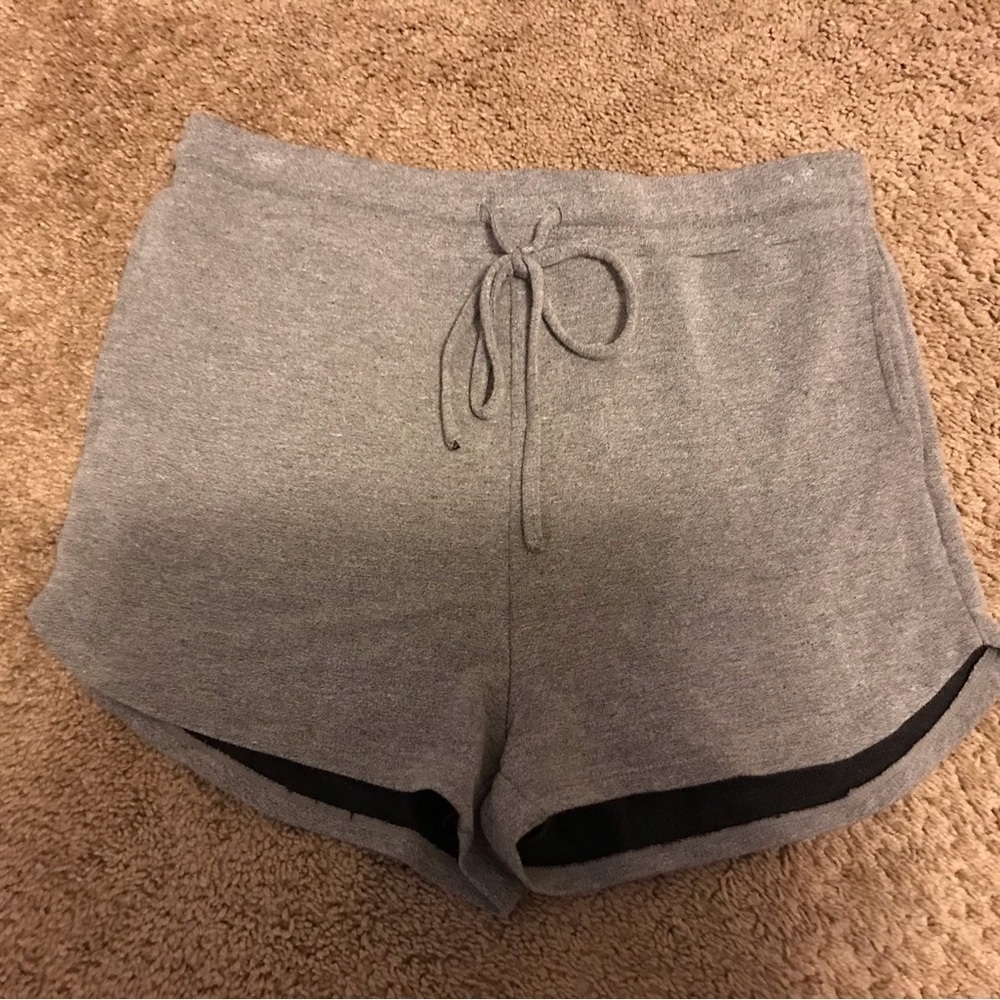 Buff Bunny Collection Shorts Womens Large Gray Black Lined Gym Activewear